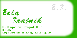 bela krajnik business card