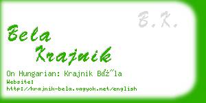 bela krajnik business card